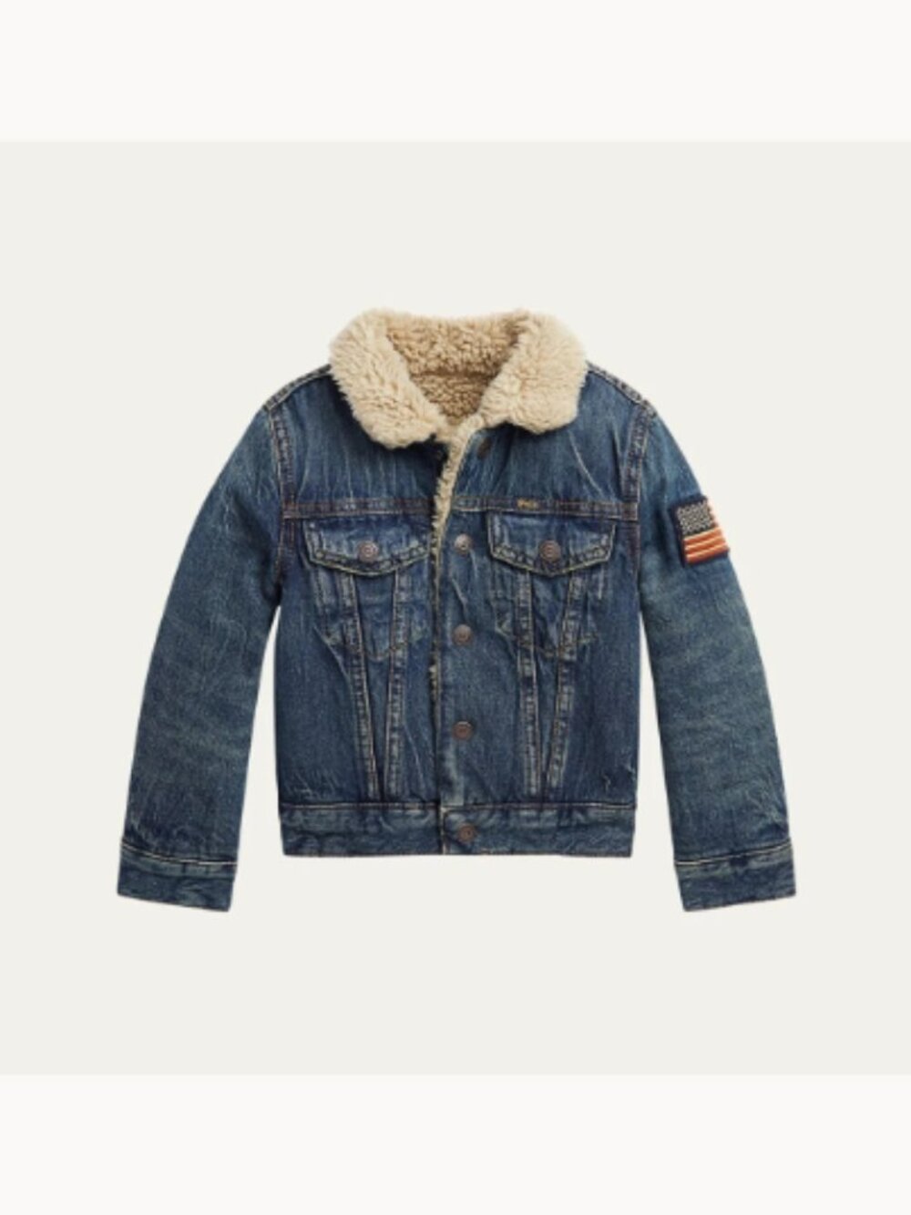 Polo Ralph Lauren NWT Boy's Denim Sherpa Outerwear Trucker Jacket (ORIG. $155)